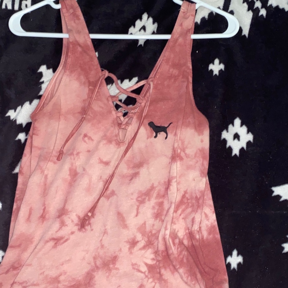 Victoria secret pink tie dye tank top